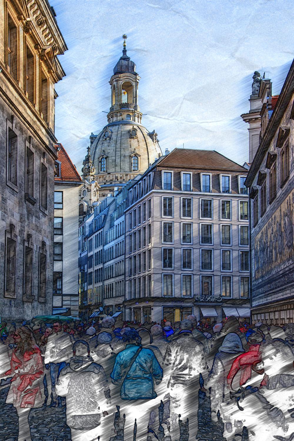 Blick auf die Kuppel der Frauenkirche - Sachsen