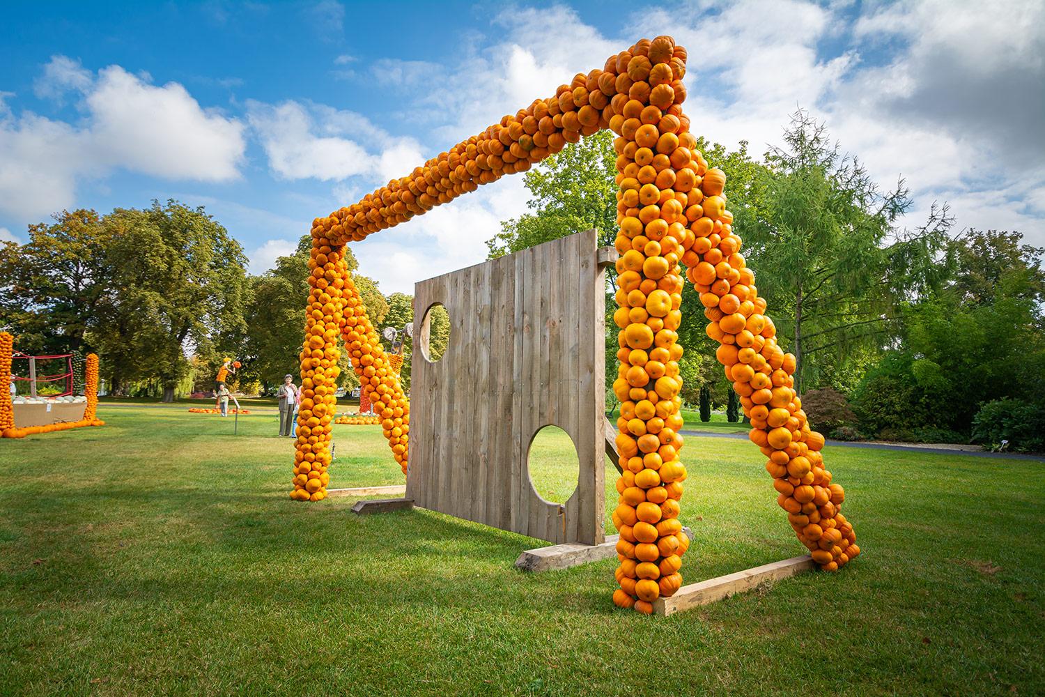 Kürbisausstellung egapark Erfurt 2016 - Torwandschießen